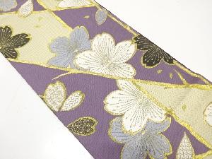 桜模様織り出し　振袖用袋帯